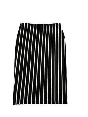 Sanctuary Black and White Vertical Striped Stretchy Pencil Skirt Sz L
